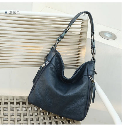 High Quality Women's Real Cow Leather Luxury Handbag, Versatile Ladies' Large Capacity Shoulder Crossbody High-end Commuting Bag