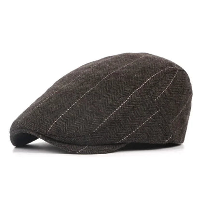 Men Retro Beret British Hats Wool Blend Vintage Herringbone Tweed Men Casual Fashion Hat Flat Keep Warm Caps Gifts