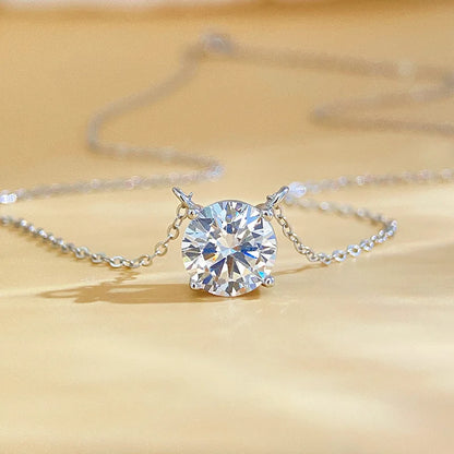 PureNew 1-5ct Full Shape Moissanite Necklace For Women S925 Silver Plated 18k Gold D Color VVS1 Women's Moissanite Chain Gift