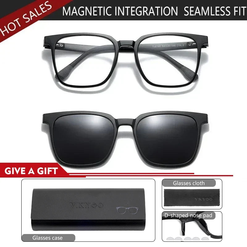 NEW IN Magnetic Clip on Optical Myopia Glasses For Men Women Polarized Sunglasses Prescription Reading Glasses TJ2190