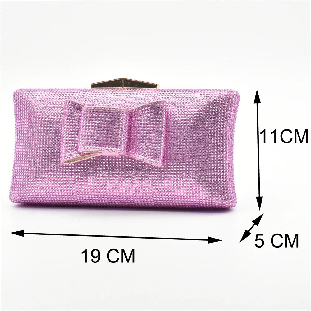 Latest Design Women Shoes and Bag Set Decorated with Rhinestone Wedding Shoes Bride Ladies Shoes Heels Party Women Pumps
