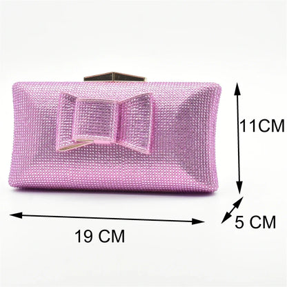 Latest Design Women Shoes and Bag Set Decorated with Rhinestone Wedding Shoes Bride Ladies Shoes Heels Party Women Pumps