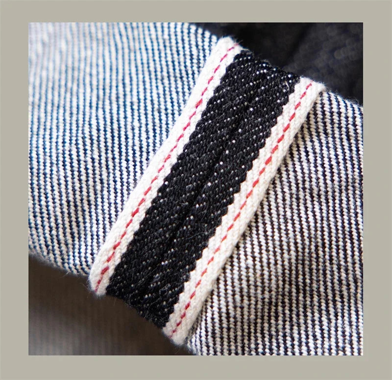 Black Jeans Straight Fit 14.5oz Selvedge Denim Pants Rinsed