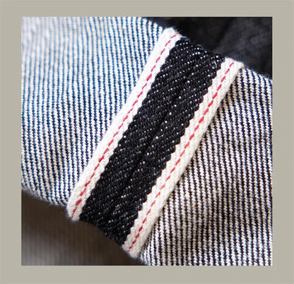 Black Jeans Straight Fit 14.5oz Selvedge Denim Pants Rinsed