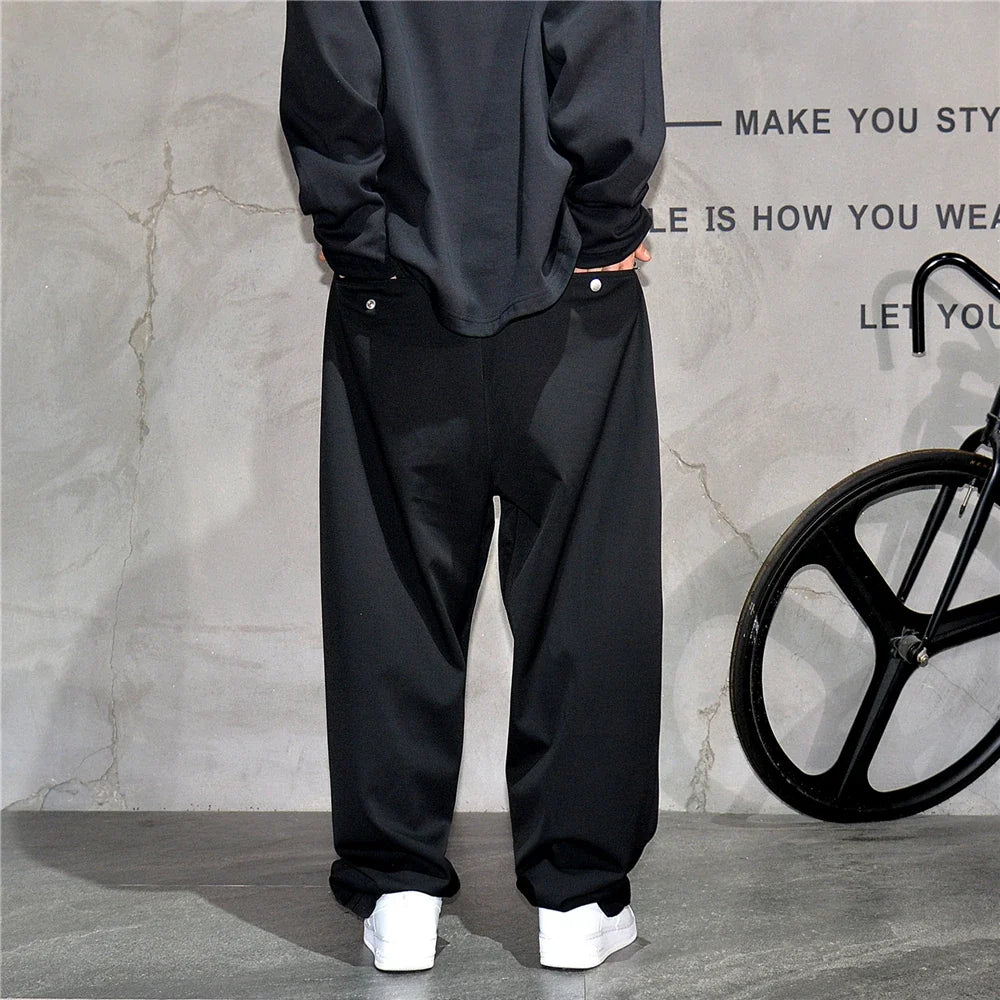 Japanese Vintage Casual Baggy Pants Mens Clothing High Quality Trend Straight Pants Fashion Loose Trousers Streetwear Pants Male