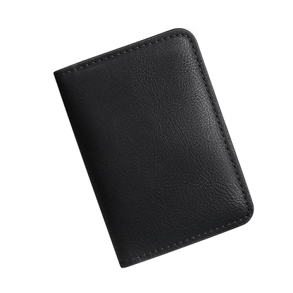 Portefeuille en cuir anti-RFID pour homme, porte-cartes fin et minimaliste, portefeuille extra-plat pour homme avec fenêtre d'identification