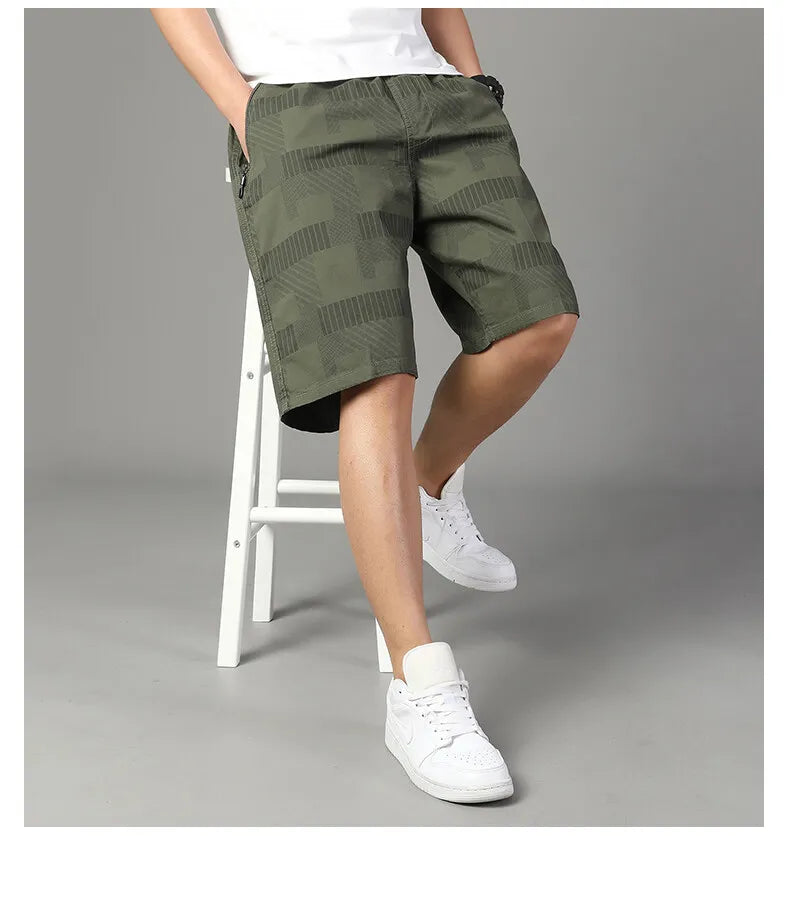 Big Size Men's Casual Shorts Summer Light Weight Shorts Outdoor Sports Cool Breathable Beach Relaxed Fit Cotton Cargo Shorts
