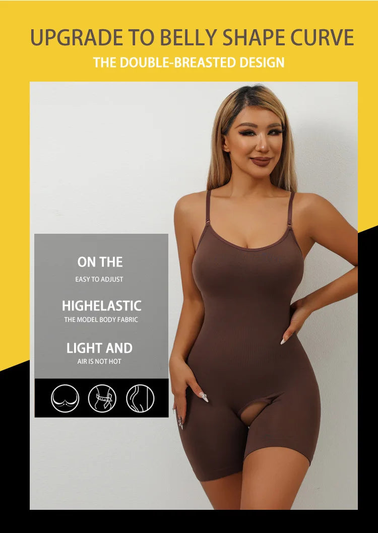 Bodysuit Shapewear Women Tummy Control Full Body Shaper Seamless Open Crotch Shorts Waist Trainer Butt Lifter Slimming Underwear
