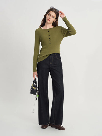 2025 Women's Straight Leg Jeans - High Waist Stretch Denim Pants Dual Fit for Apple & Pear Body Autumn Casual Trousers