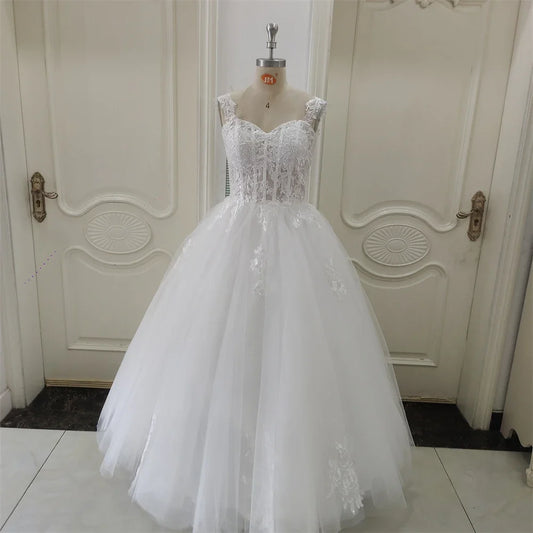 Customized ZJ9361 Exquisite Off Shoulder Wedding Dresses Sweetheart Applique Bride Gowns A-Line Custom Made