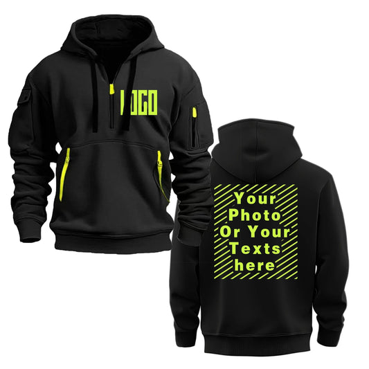 Men's and Women's Custom Printed Hoodies, Loose Casual Sportswear, Zippered Long-sleeved Hoodies with Pockets on the Sleeves