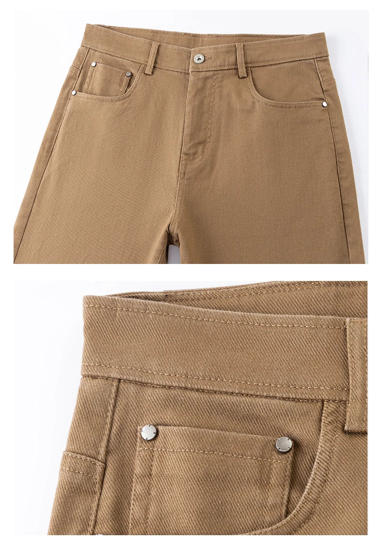 High Quality Lyocell Jeans Men Spring Autumn New Fashion Straight Long Pants Soft Business Brand Classic Stretch Denim Trousers