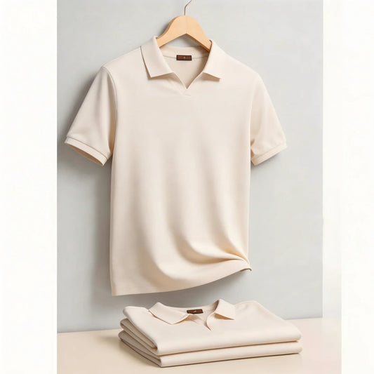 Men's Breathable Silky Polo Shirt Solid Color Soft Skin-Friendly Casual Cool Old Money Style Male Polo Shirts