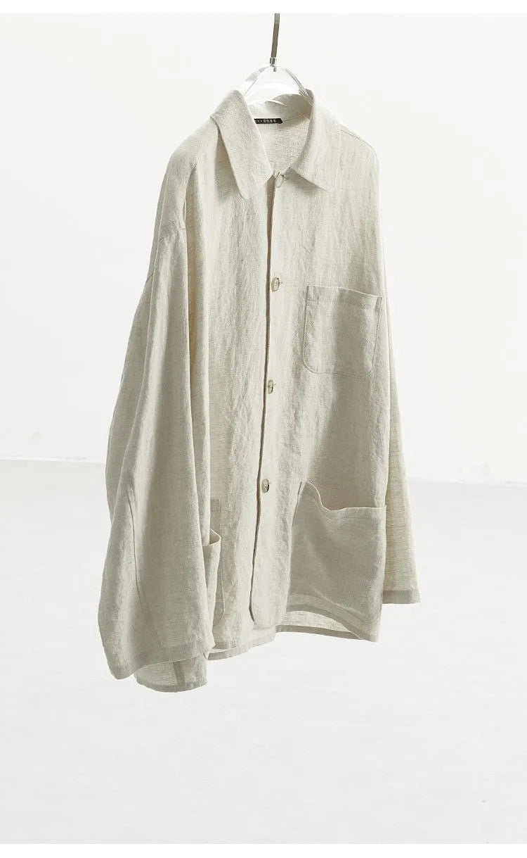 Raindrop Linen~ Long-Sleeved Linen Shirt, Thin Jacket, Loose Top, New Spring Clothing for Women