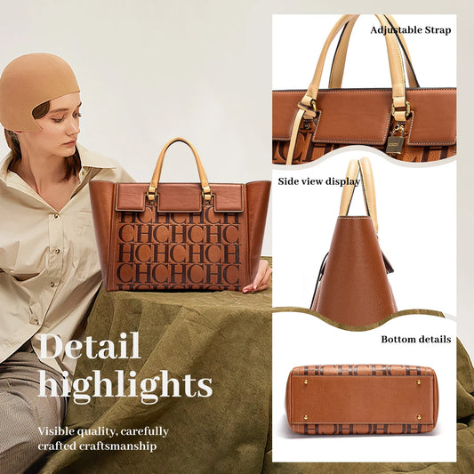 Luxury Classic 2023 Winter Women's Large Capacity Handbag Fashion Retro Print Bucket Bag Travel Party Banquet Shoulder Bag