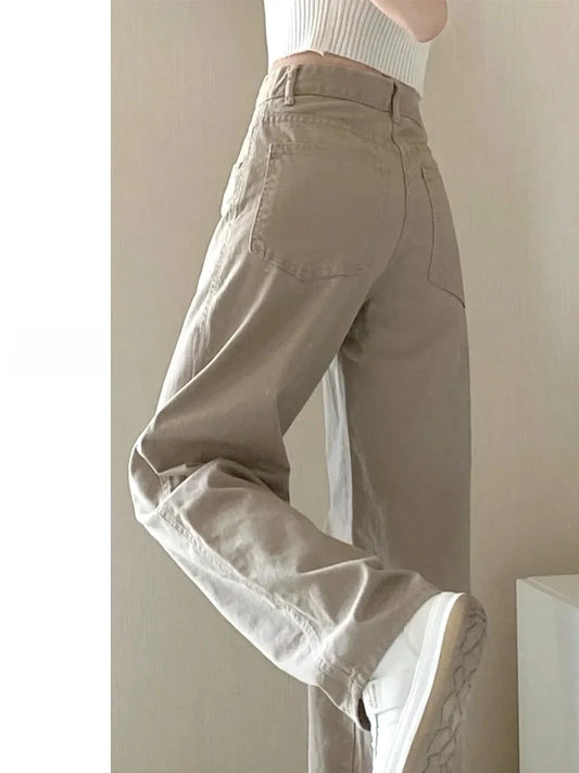 Kaqi White Jeans Women Wide Leg Pants Mom Femme Y2K Jeans Bermuda Woman Trousers Clothing Pantalones Spodnie Damskie