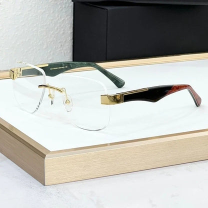 The Magic I Rimless High Street Sunglasses Big Square Germany Trendy Alloy Acetate UV400 Top Quality Outdoor Unisex with Case