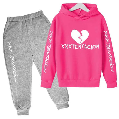 Kids Spring Hip Hop Star Print Tracksuits 4-14 Year Boys Girls Fashion Streetwear rap Hoodie+Pants Outfits Sets Children Clothes
