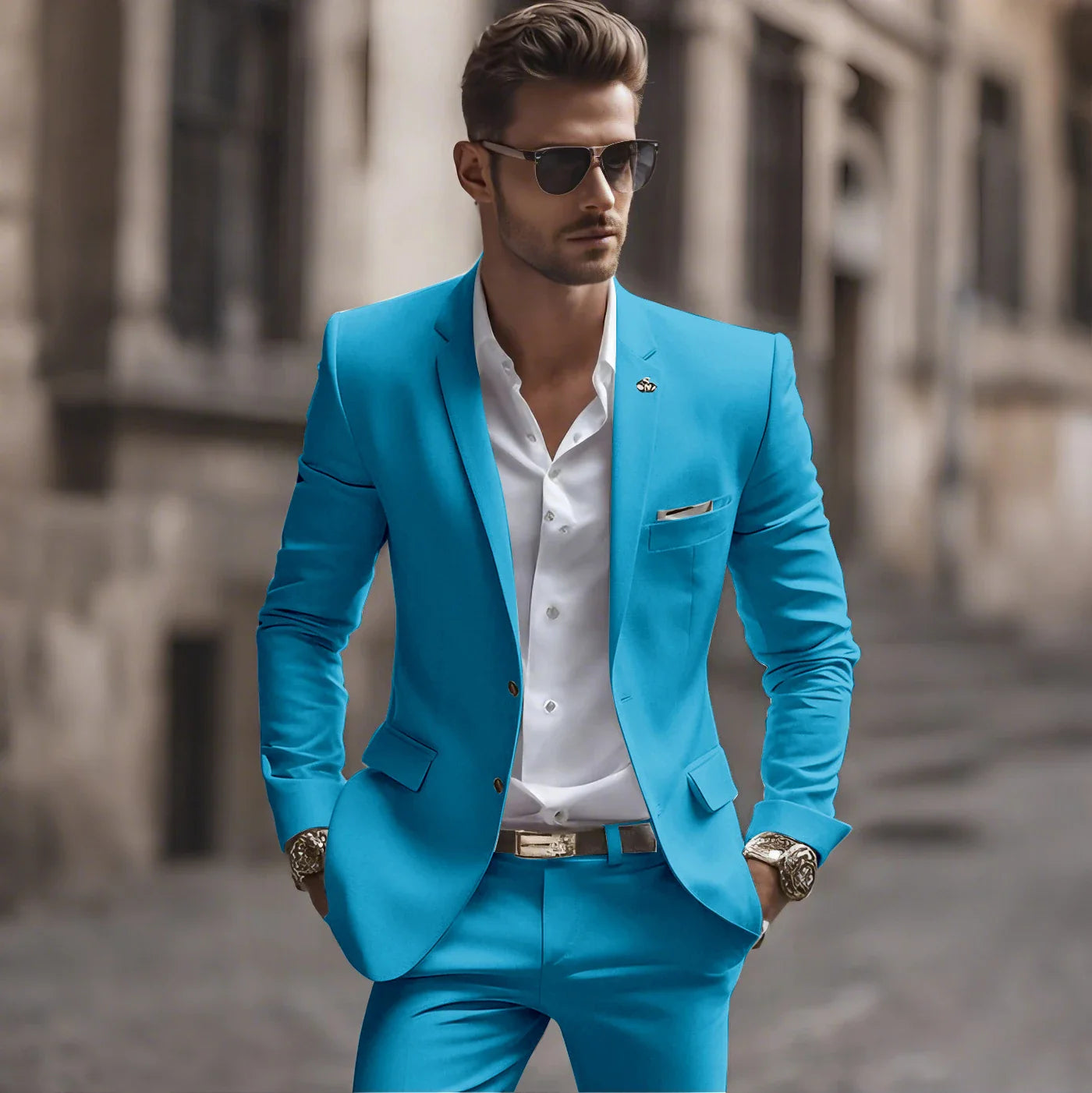 Summer White Men Suits Two Piece Fashion Notch Lapel Single Breasted Suit Slim Fit Elegant Smart Casual Groom Wedding Tuxedo