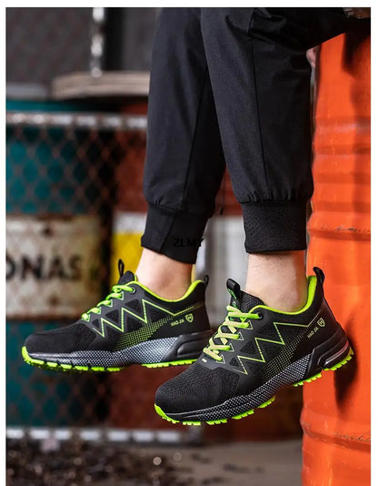 Anti-smash Safety Shoes Men Steel Toe Sneakers Puncture Proof Breathable Work Boots Man Fashion Construction Protective Footwear