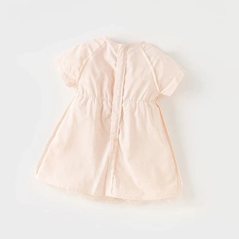 Girl's Princess Dress 2025 New Summer Children's Baby Pink Mesh Wallet Fashion Cute Sweet Charm Party DB2240416