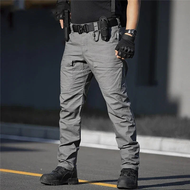 2024 Men Pants Tactical Cargo Pants Casual Waterproof Elastic Outdoor Woring Hiking Safari Style Trousers Male Multi Pockets