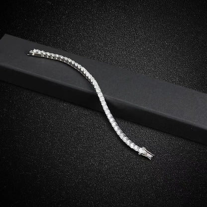 3mm 4mm 5mm Moissanite Tennis Bracelet for Women Men 925 Silver Plated 18k Gold Pass Diamond Tester Link Bracelets Bangle