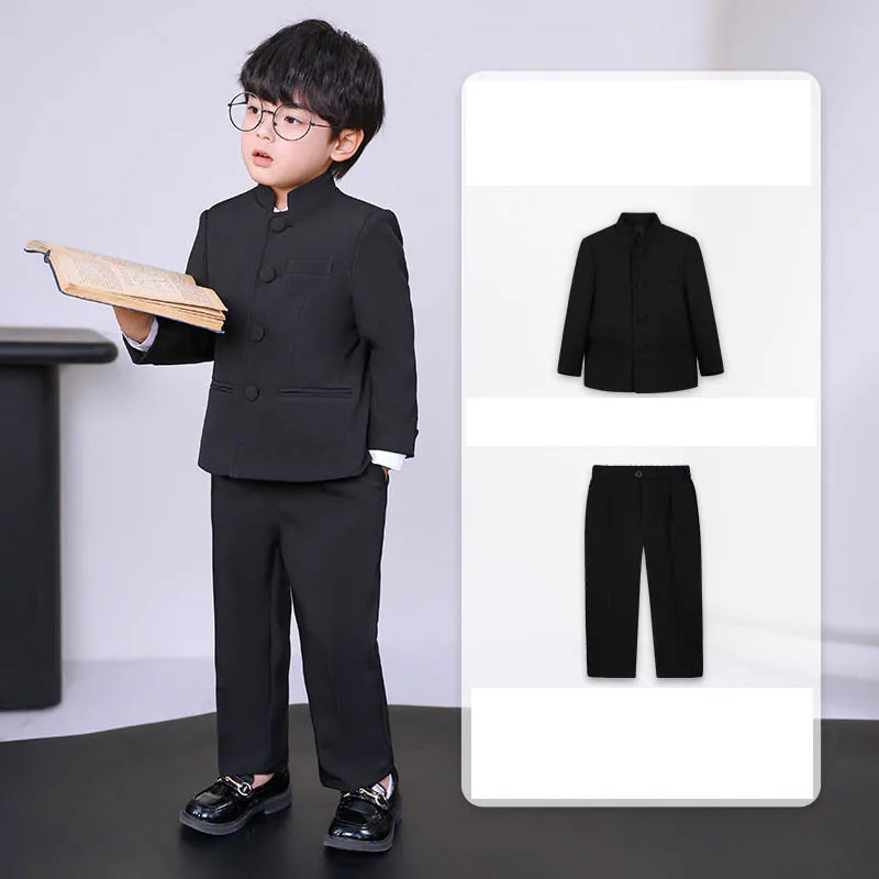 Children Chinese Style Zhongshan Suit Boys China May Fourth Youth Suit Kids Chorus Dress School Student Graduation Class Dress