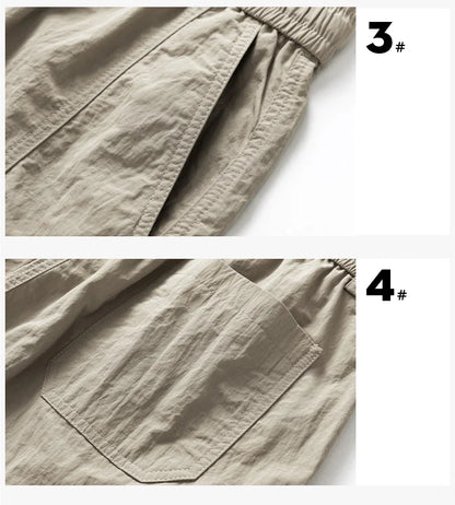 2024 Summer Thin Shorts for Men Cargo Pants Side Pockets Baggy Joggers Bermuda Knee Basketball Short Pant Male M-4XL