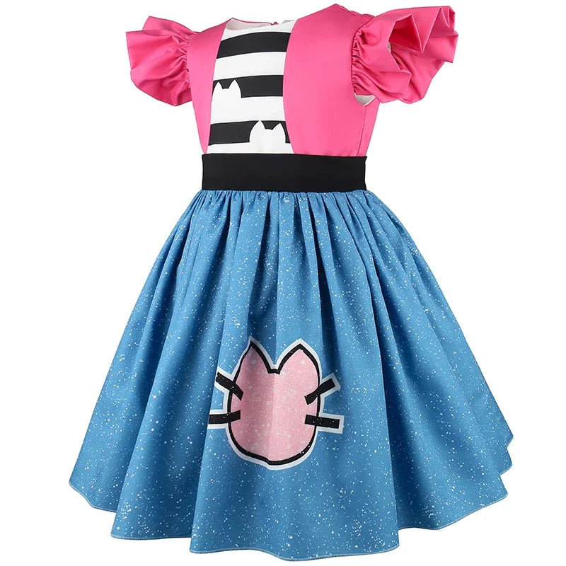 Girl Dress Gabby Dollhouse Cosplay Costume Birthday Party Princess Dress Performance Costume Halloween Carnival Kids Dress Up