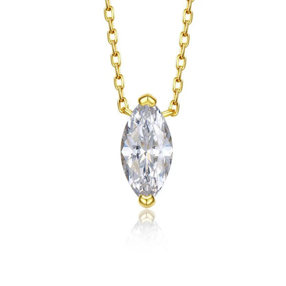 1.1carat Marquise/Round Cut Moissanite Pendant Necklace for Women Lab Diamond Necklaces 925 Sterling Silver Stacking Neck Chain