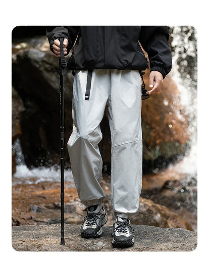 Men Waterproof Pant Autumn With Belt Hiking Trousers Breathable Mountaineering Pant Multi-pocket Camping Fishing Sport Trousers