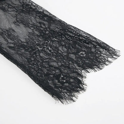 Evening Party Dress Lace Dress High Street Style Black Black Lace Dress Brand New Condition Fashion All-match Dress