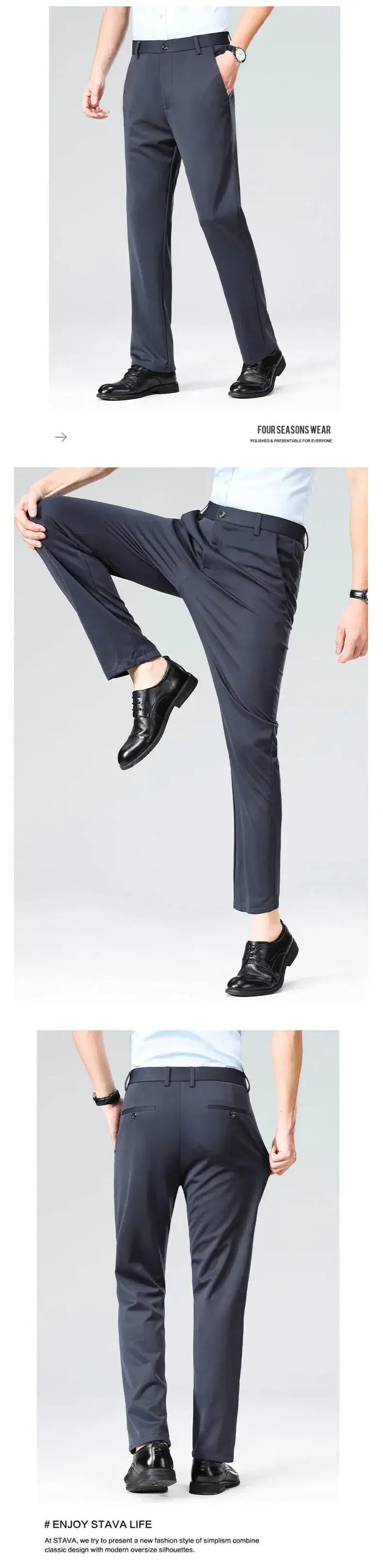New casual suit pants pants, men's business casual suit pants, loose straight summer thin section elastic suit pants