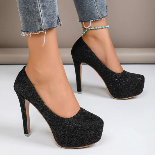 2025 Fashion Shoes Female Basic Women's High Heels Sexy Party Pumps Women Platform Thin Heels Super High Slip on Shoes Women