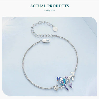925 Sterling Silver Kingfisher Bracelet Original Design Bracelet Women Silver Jewelry for Party BSB127