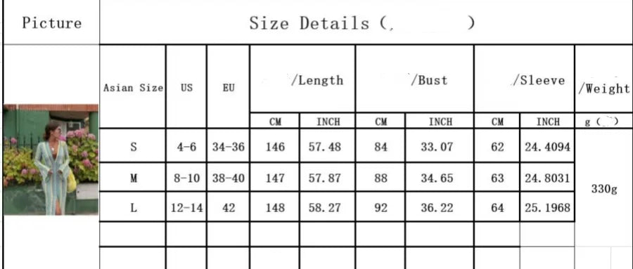 Crochet Colorful Stripe Maxi Dress Women Flare Sleeve Deep V-neck Split Sexy Long Dresses Spring Autumn Beach Banquet Vestidos