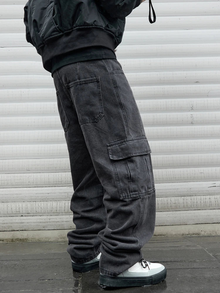 Y2k New Baggy Jeans Male Hip Hop Harajuku Trousers Wide Leg Denim Pants Men's Jeans Streetwear Korean Oversize Cargo Pants