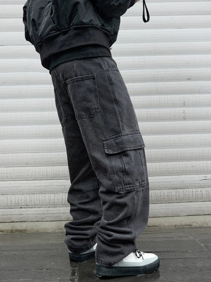 Y2k New Baggy Jeans Male Hip Hop Harajuku Trousers Wide Leg Denim Pants Men's Jeans Streetwear Korean Oversize Cargo Pants