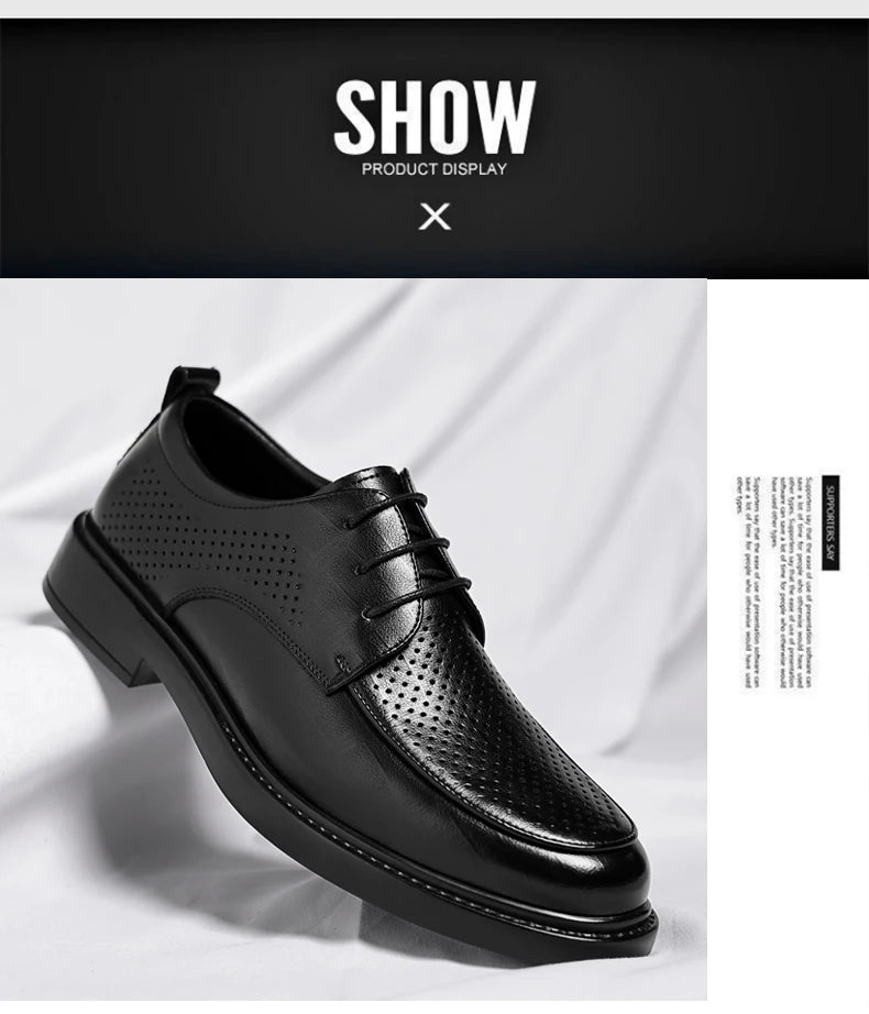 Big Size Elevator Shoes Men Leather Shoes Height Increasing Shoes For Man Increase Insole 6-8CM Invisible Heightening Lift Shoes