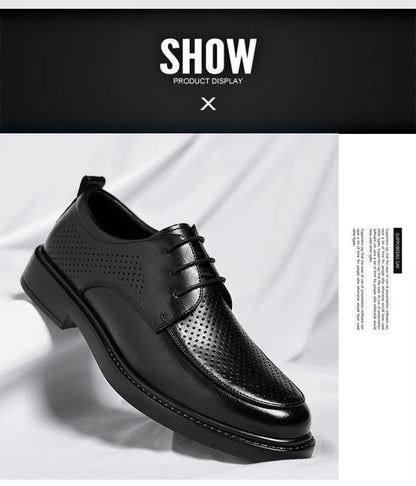 Big Size Elevator Shoes Men Leather Shoes Height Increasing Shoes For Man Increase Insole 6-8CM Invisible Heightening Lift Shoes