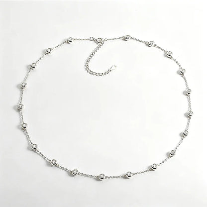 18k Plated Marquise Cut Moissanite Tennis Necklace for Women Choker Lab Diamond D Color Chain 925 Sterling Silver Jewelry