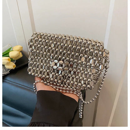 PU Sense of Luxury Solid Color Evening Bags Hollow Out Temperament 2025 Hot Sale Ladies Bags Versatile Fashion Shoulder Bags