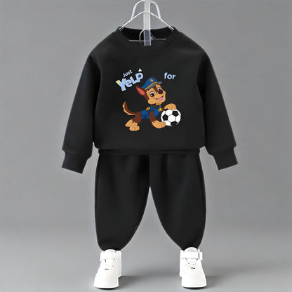 Spring Fall Boys O Neck Pullover and Sweatpant Two Piece Set Children's Casual Hoodies Sets Kids Sport Clothes Suit