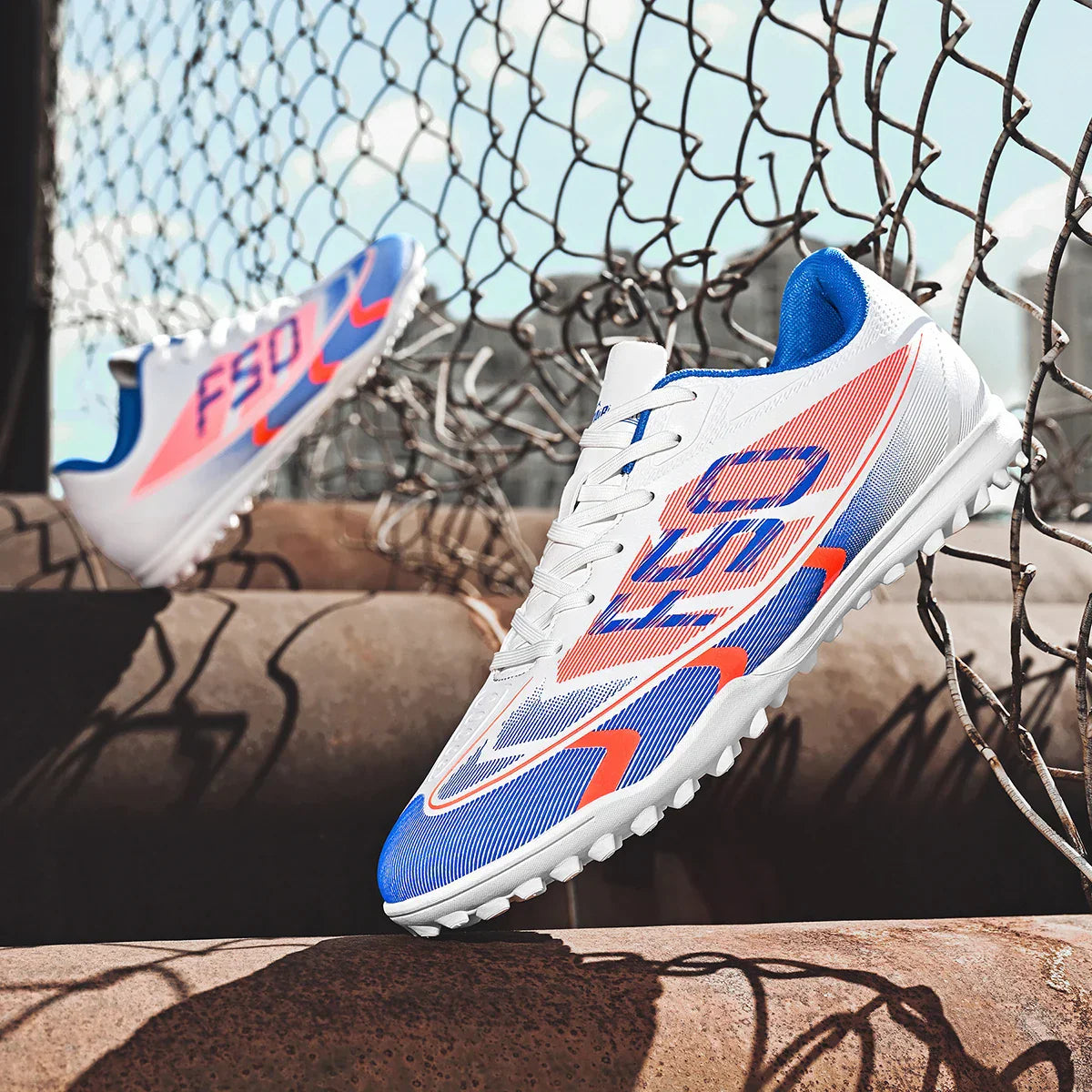 Breathable TF Soccer Shoes Men Women Kids PU+Fabric Non-Slip Wear-Resistant Rubber Sole Training Shoes