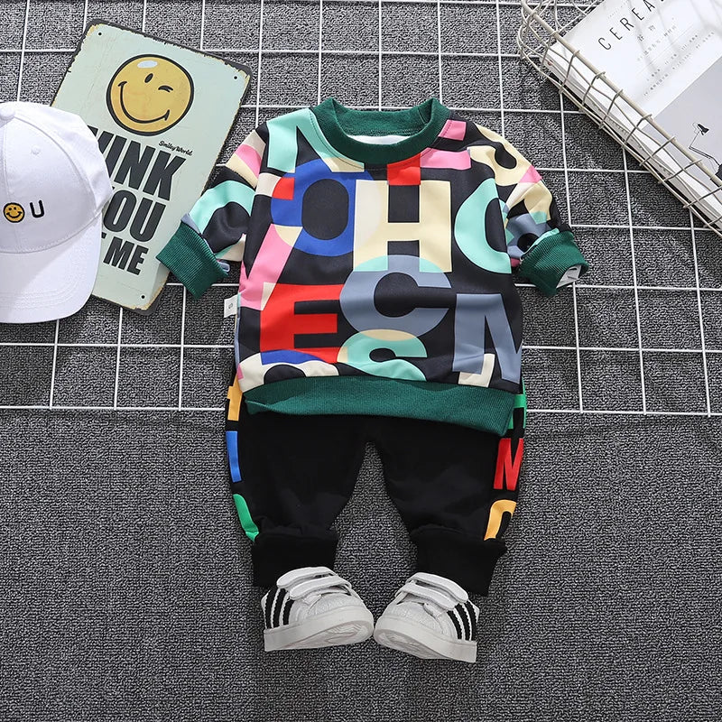 New Spring Autumn Baby Boys Clothes Outfits Children Casual Full T-Shirt Pants 2Pcs/Sets Toddler Sports Costume Kids Tracksuits