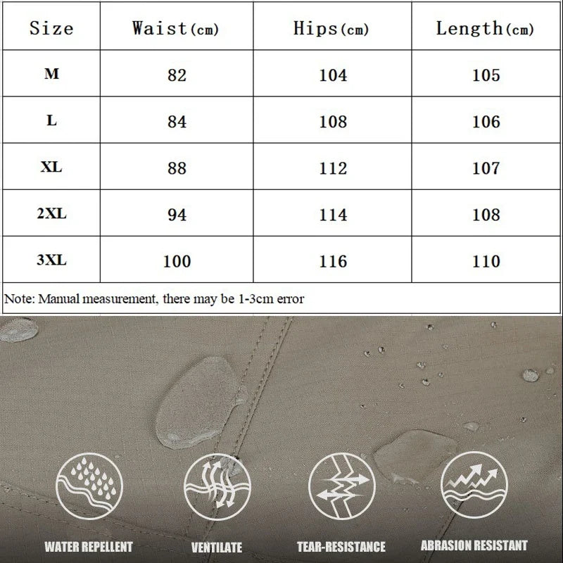Tactical Pants Men's Training Pants Multi-Pocket Cargo Pants Waterproof Quick Dry Man Trousers Outdoor Fishing Jogger Pant Male