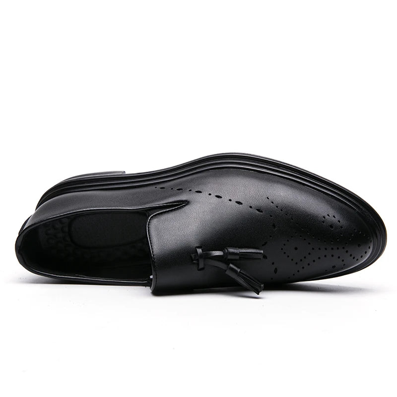 Brand Mens Leather Office Flats Wedding Banquet Luxury Loafers Comfortable Designer Oxfords Business Formal Korean Shoes for Men