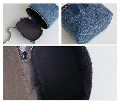 Mini Denim Crossbody Bags for Women 2026 Lingge Chains Shoulder Bag Fashion Brands Box Bag Lipstick Coins Purses and Handbags