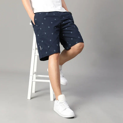 Men's Cotton Print Shorts Streetwear Casual Cotton Workwear Summer Breathable Fitness Knee Shorts Sports Shorts Sweatwear 6XL